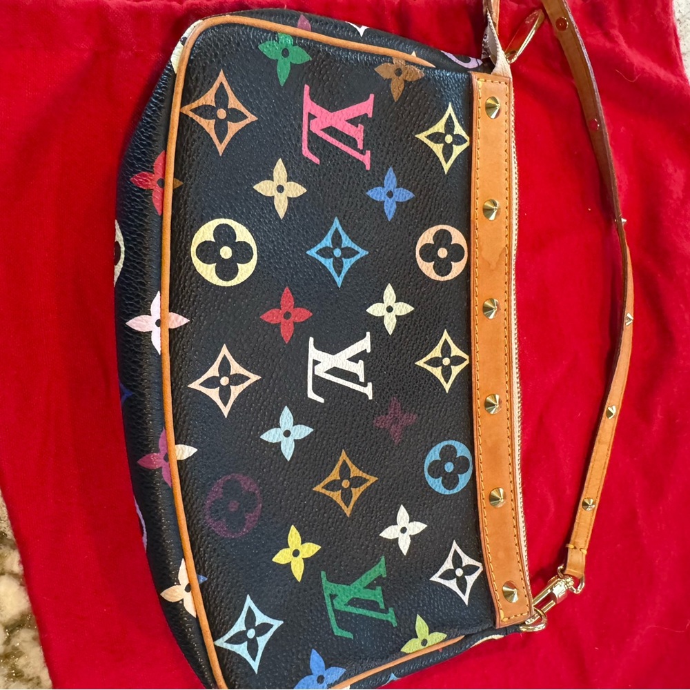 Rare Louis Vuitton Pochette Accessoires Shoulder Bag. Vintage Murakami Multicolo - Picture 7 of 10